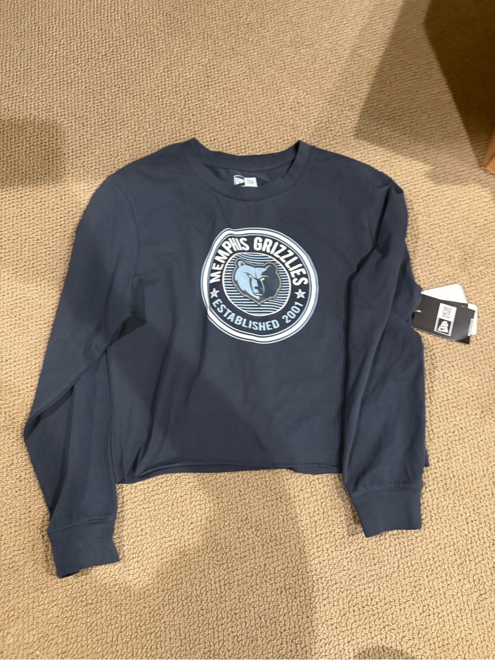 New Era Navy Memphis Grizzlies Crewneck Sweatshirt